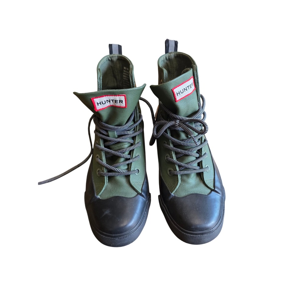 Hunter for Target Olive Green Canvas High Top Sneakers Rain Boots Womens 7